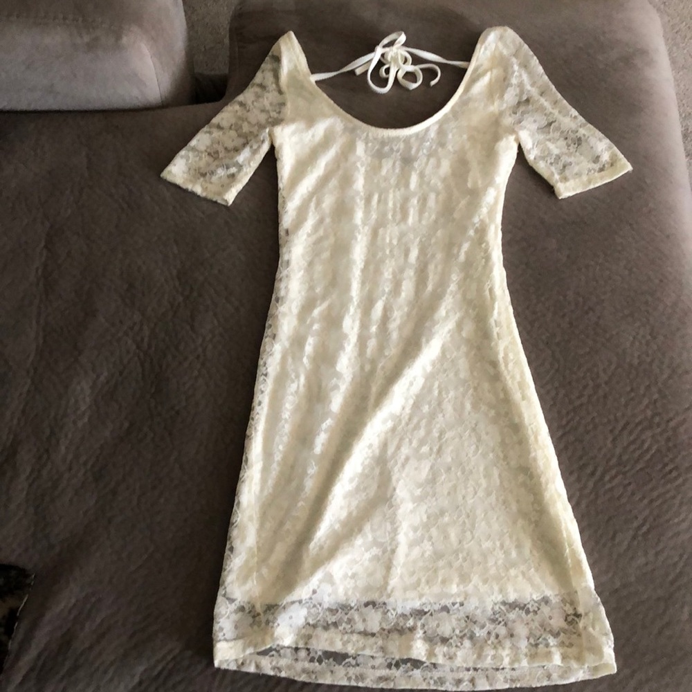 Papaya cream lace dress